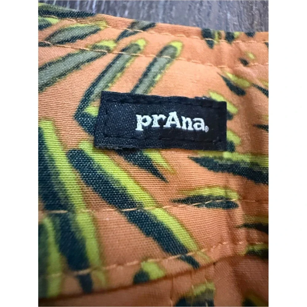 Prana Rock Shock Aura Glow Fronds Orange & Green Palm-Print Men's Boardshorts